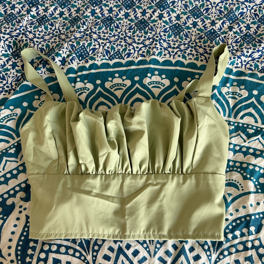 Green Cropped Tank
